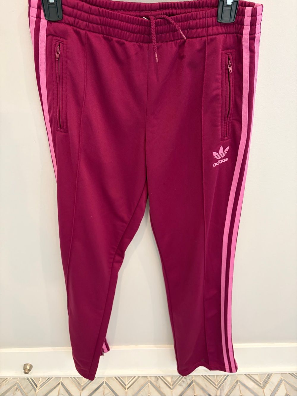 Adidas Maroon & Pink Track Pants, small